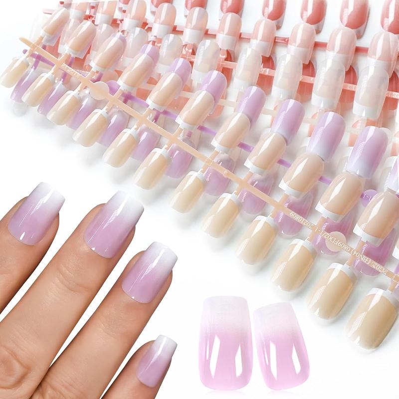 120Pcs 5 Pack Natural Nude Pink Acrylic Press-On Nails, Full Cover IKISKT Classic French Tips, 5 White French Styles, False Nail Art Kit for Women, Kids & Girls – Easter, Christmas & Birthday Gifts