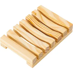 Household daily necessities Urbanstrive Eco-Friendly Natural Wooden Soap Dish Soap Saver Holder Soap Tray for Bathroom, Biodegradable, Zero Waste, Plastic Free (Wooden)