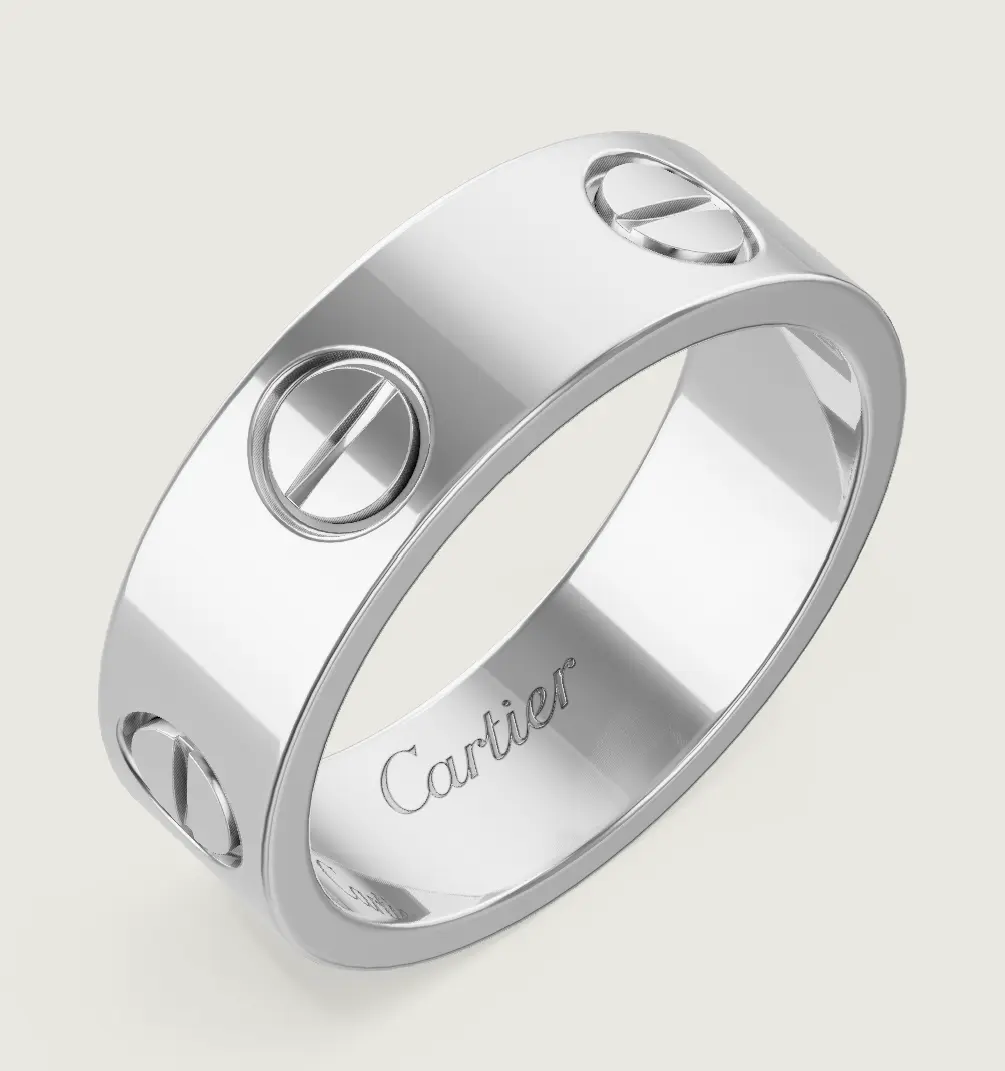 Pre-owned Cartier LOVE Ring Classic Model white Gold 750/1000 Width 5.5 mm