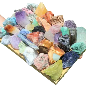 Anxiety Relief Protection Loose Raw Stones - A Mix Of Natural And Synthetic Gemstones, 1.0-2Inch Multi-Colored Rough Stones, For Home Decoration, Crystals, Cut Stones, Reiki Therapy,  Gemstone Processing Materials, small ornament cute  luxurious style