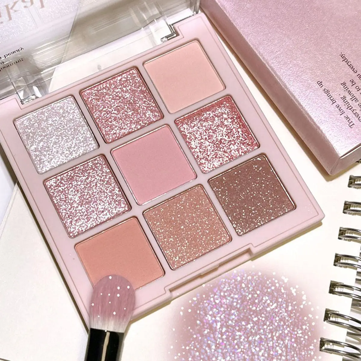 9 Colors Eyeshadow Palette, Matte and Glitter Eye Shadows Palette, Long Lasting Shimmering Eye Shadow Makeup Products, Eye Makeup Products Cosmetic