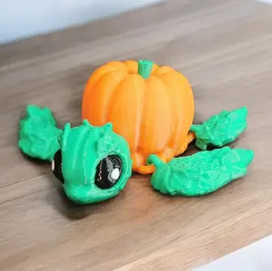 3d Printed Mini Pumpkin Turtle Decor