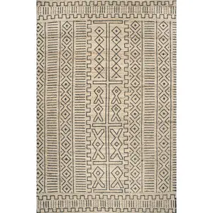 Ethnic Striped Jute Area Rug