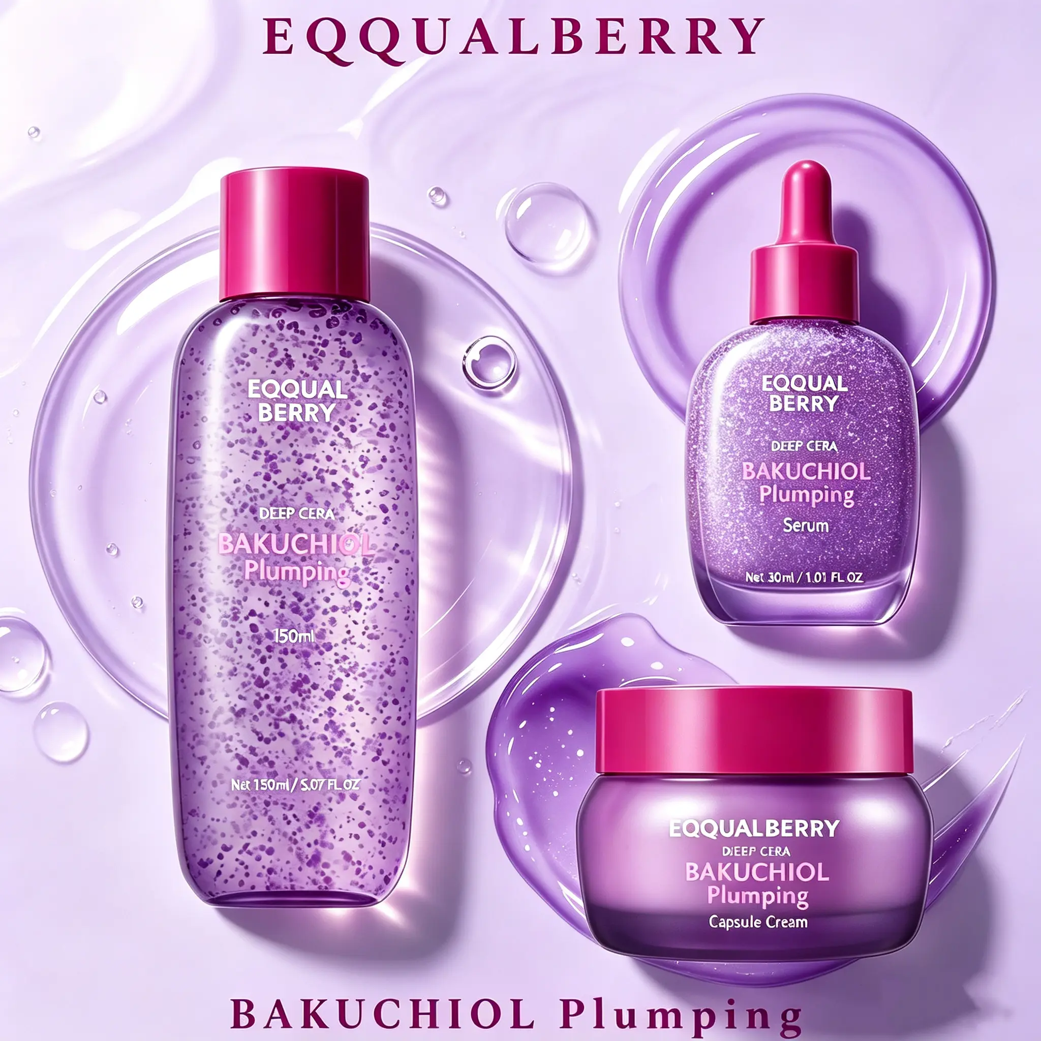 EQQUALBERRY Bakuchiol Plumping Serum – Pore and Wrinkle Minimizer | Retinol Alternative for Sensitive Skin | Enhances Firmness and Elasticity with Ceramide, 1.01oz / 30ml