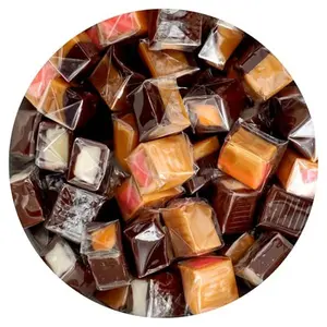 Assorted Caramel Squares Candy, 2 Pound Bulk Bag (Approximately 125 pieces), Assorted Flavored Caramel Cubes, Individually Wrapped Chewy Candy