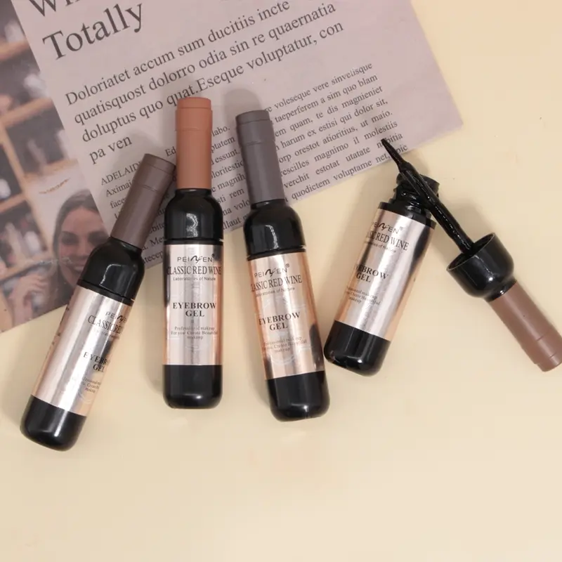 Waterproof Tattoo Semi-Permanent Eyebrow Dye Gel, Long-Lasting Non-Sticky Eyebrow Cosmetics, Cute Wine Bottle Design, Easy to Apply