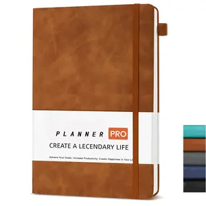 Lined Journal Notebook, 200 Pages, Leather Hardcover Notebooks, A5 College Ruled Thick Classic with Pen Loop Notebook Journals for Writing, for Women Men Office School, 5.75'' X 8.38''