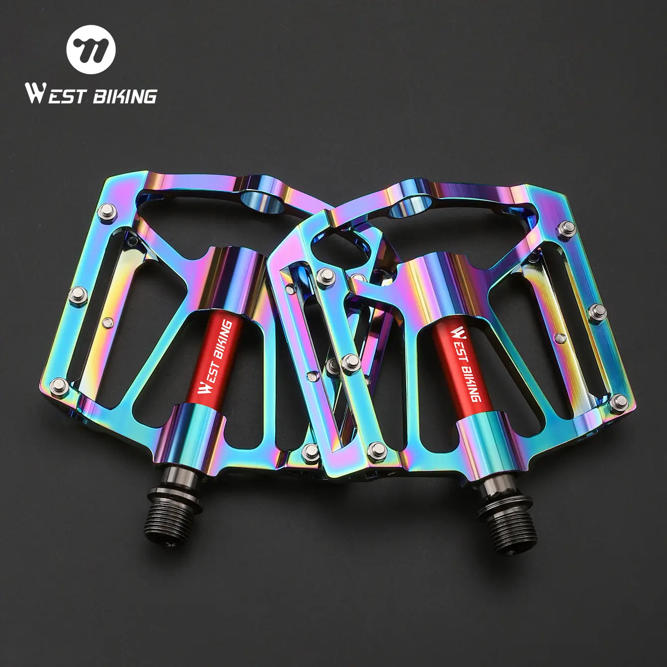 West Biking 3 Bearing Aluminum Alloy Bike Pedals Professional MTB Cycling Bearings Pedals Hand Ultralight Bicycle Pedals Bmx Accessories