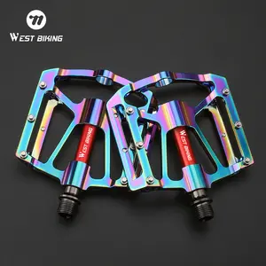 West Biking 3 Bearing Aluminum Alloy Bike Pedals Professional MTB Cycling Bearings Pedals Hand Ultralight Bicycle Pedals Bmx Accessories