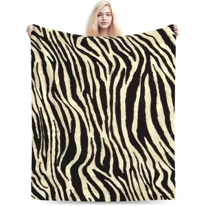 Zebra Striped Pattern, Blanket,African Safari Animal Decor Blankets Soft Warm Throw for Women Birthday, Home Living Room Decoration