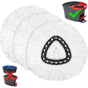 Triangular Mop Head, Fine Fiber Rotating Mop Replacement Head Accessory, Household Cleaning Tool for Home Kitchen Bathroom, Triangle Mop Heads