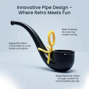2026 Bubble Pipe Novelty Blowing Toy Realistic Stress Relief Retro Style Magic Tube Simulation Toys Gift for All Ages Party Favors Goodie Bag Fillers  Mini bubble wand party favors