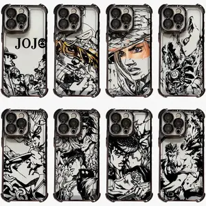 Hot Anime JOJO J-JoJo's Bizarre Adventure Sketch Black Unique Artistic Phone Cases For iPhone 17 Promax Pro Air 16 Plus 15 14 13 12 11 Shockproof Protective Cover