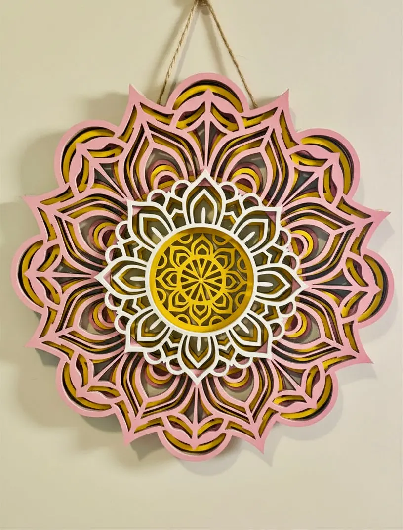 Layered Wood Mandala Wall Ar
