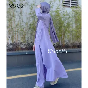 Muslim fashion solid button suit  Nidah MS152#