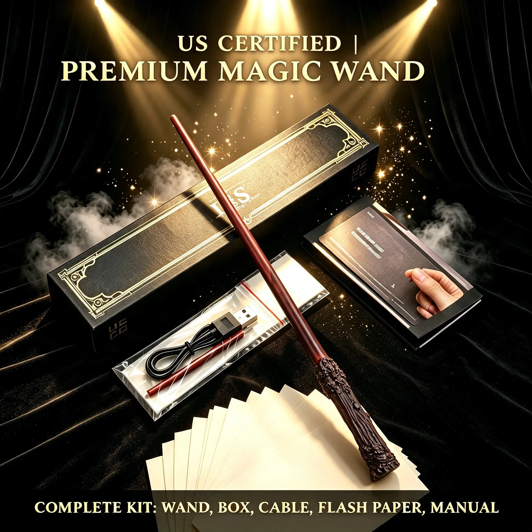 Premium Magic Wand - Halloween Cosplay Costume Prop for Wizard Role-Play Parties, Teens & Adults