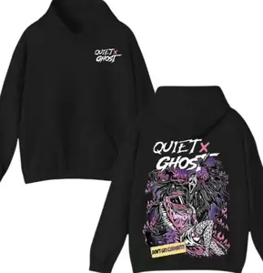 [graphic hoodies]Quiet x Ghost Hoodie – Creepy Ghost Graphic Pullover, Bold Streetwear & Biker Hoodie for Men,Machine Washable Casual Motorcycle Sweatshirt, Urban Fashion, Fall Winter Outfit, Edgy Gift for Ghost & Moto Fans