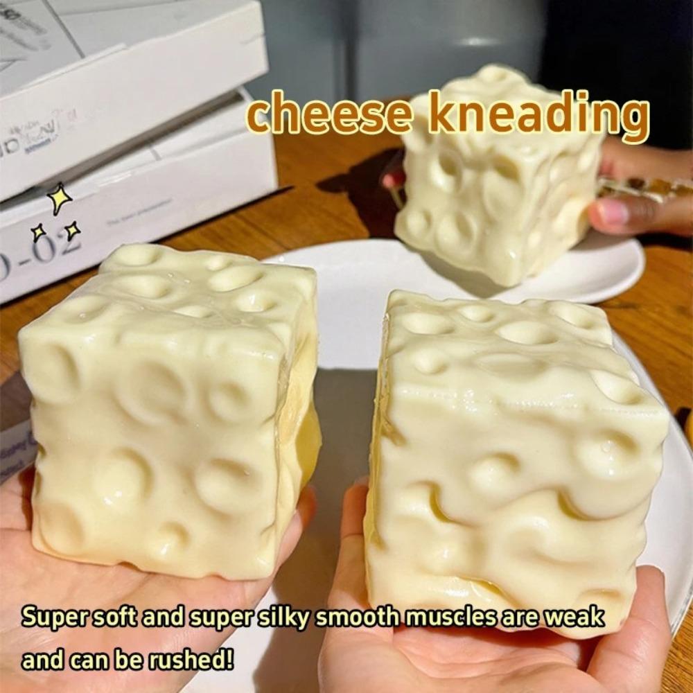 Handmade Coconut Oil Cheese Moldable Squishy, Non-Rebound Pinch Stress Relief Fidget Toy, Plastic Decompression Ball