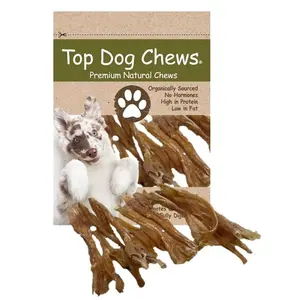 Top Dog Chews Premium Natural Beef Tendon Dog Treat Straight Wishbone 7-10 Inches High Protein Low Fat Organic Chews for Medium to Large Dogs
