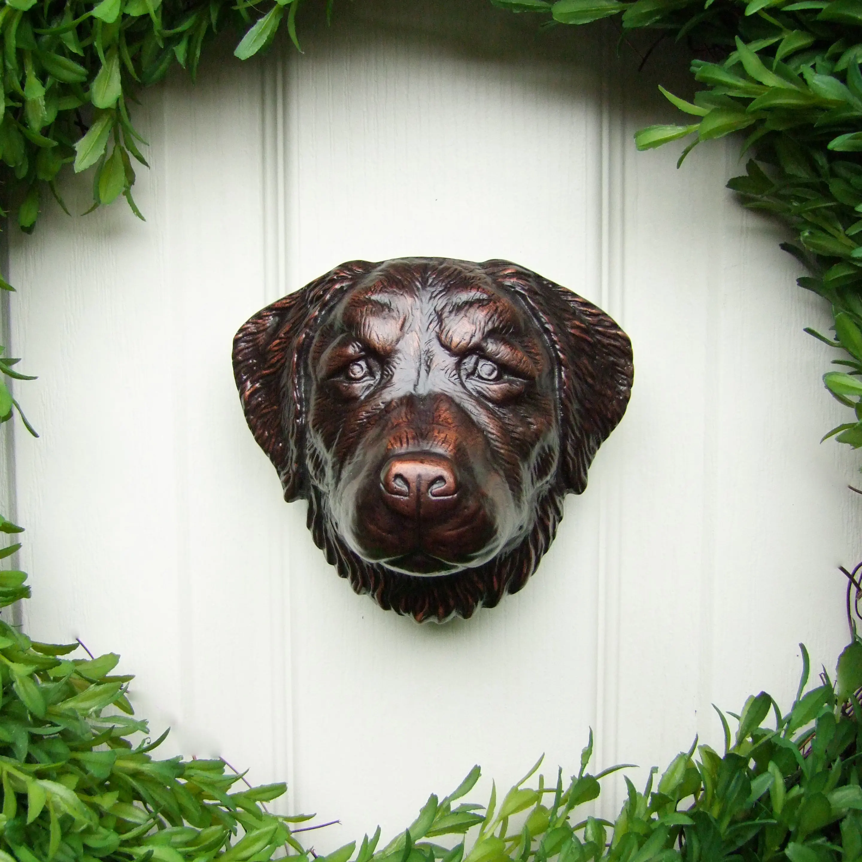 Golden Retriever Door Knocker by Michael Healy - Solid Aluminum, Handcrafted, Easy Install