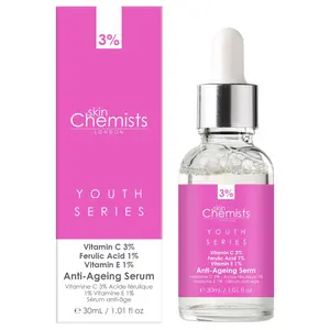 skinChemists Youth Series Anti-Aging Serum Vitamin C 3%, Ferulic Acid 1%, Vitamin E 1% 30ml hyaluronic acid vitamin c