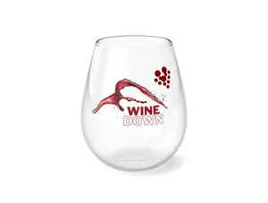 Wine down - Stemless Wine Glass / 11.75oz. Custom Glassware Drinkware Glossy