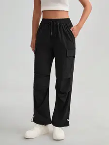 Women's Plain Color Pocketed Casual Pants, Daily Wear Versatile Hiking Running Sports Cycling Outdoor Long Pants