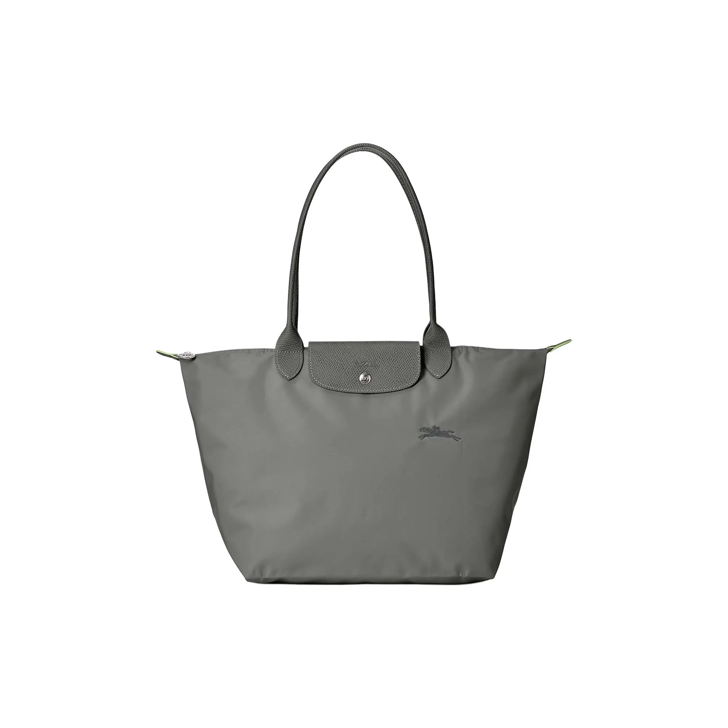 Longchamp Le Pliage Foldable Tote Bag with Green Logo in Graphite for Women Commuter Tote Bag Handbag Tote Bag