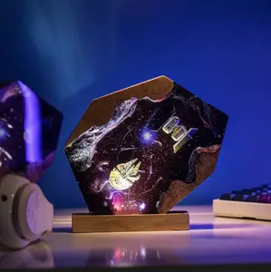 Spaceship Figurines - With LED Light Inside - Desk Decor- Unique Gifts