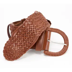 Complliments 100% Leather Stretch Woven Belt