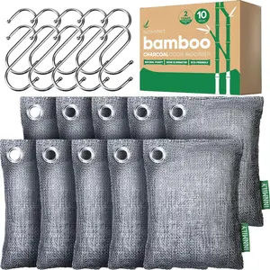 Bamboo Charcoal Odor Absorber Unscented Activated Charcoal Bags Home Car Closet Pet Smoke Room Deodorizer 10 X 100G