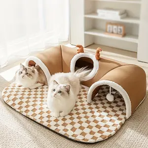 Winter Warm Cat Tunnel Bed, Plain Color Cat Tunnel, Pet Supplies for Indoor Outdoor Use, Cat Hide and Seek Toy, Cat Furniture, Dog & Cat Furniture