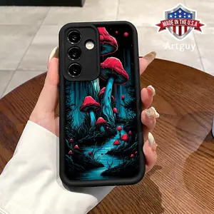 Soft Case for Samsung S24 ultra plus S25 S23 S22 Ultra Pluss Shockproof Drop Protection Rugged Durable Dark Red Mushroom Advanced fashion gift Silicone Cover