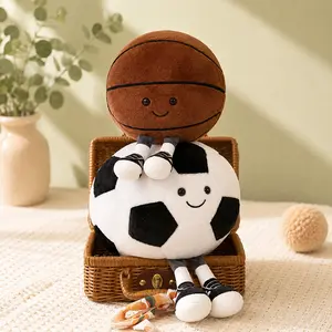 Football and Basketball Plush Mascots, Global Sports Festival Decor, Creative Match Support Cushions, Soft Hanging Home Decor Doll Ornaments