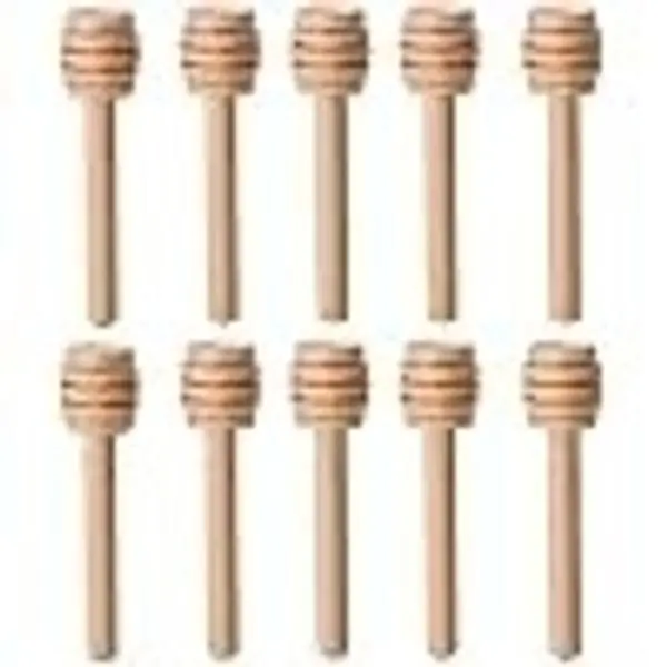 10 Pieces 3 Inch Wood Honey Dipper Sticks Mini Honey Dipper for Honey Jar Dispense Drizzle Honey