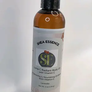 Shea Essence Luma C Radiant Brightening Body Oil with 10% Vitamin C - Lavender Scented Nourishing Oil Blend for Skin Care