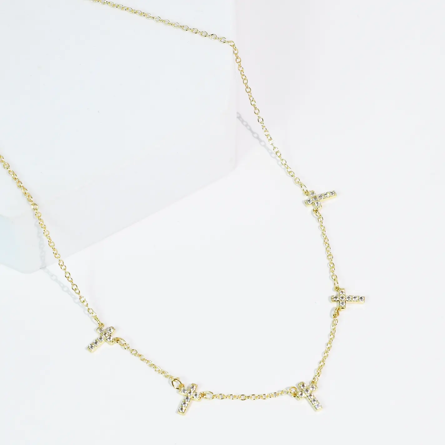 Faith Drops Necklace Gold