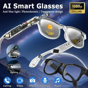 Smart Eyewear Camera 1080P Fashionable Glasses, Supporting 164 Languages - Smart Camera Glasses That Offer 160+ Languages Translation, Wireless Calls, Music Playback, Recording, High-quality Lenses, Sports Goggles, The perfect gift for friends and family