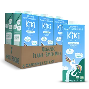 Original Kiki Milk 6-Pack: Healthy Organic dairy-free plant milk (32 fl oz, Pack of 6), High in Calcium & Protein