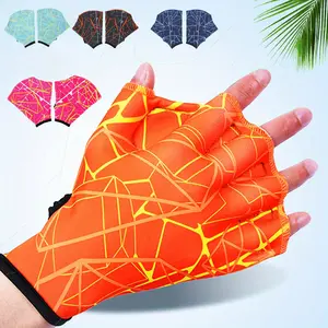 1 Pair Swimming Fin Gloves, Unisex Water Training Hand Paddles, Professional Swim Webbed Gloves, Lightweight Water Sports Training Equipment for Adults Men and Women Swimming Practice, Swimming Accessories
