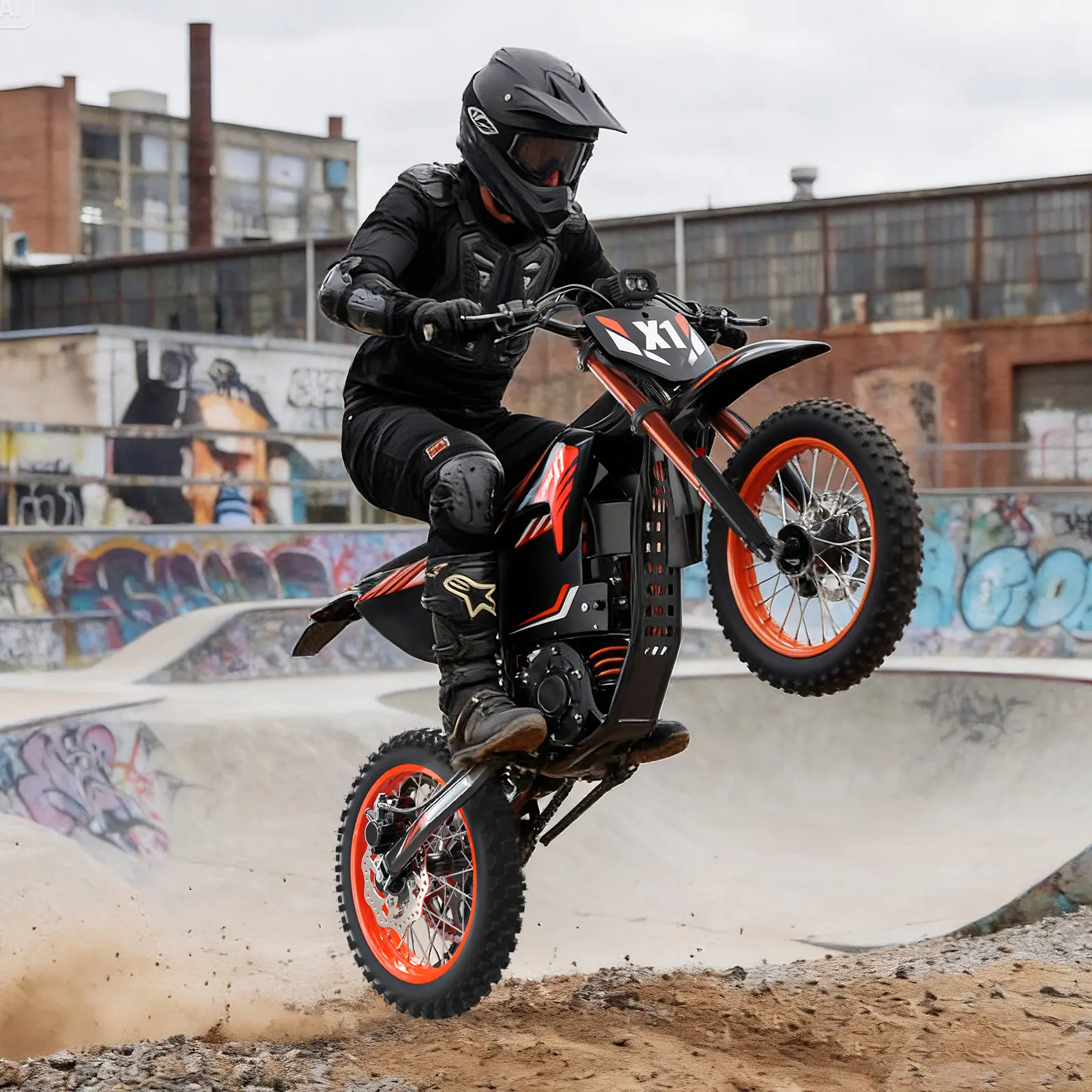 Qronge X1 SPARK ebike, Mid-Mount High-Speed for Youth - 4500W Peak Power, 60V 28.8Ah Battery, 50mph Top Speed, 60Mi Range, 14''/12'' Wheels, Riding Essential