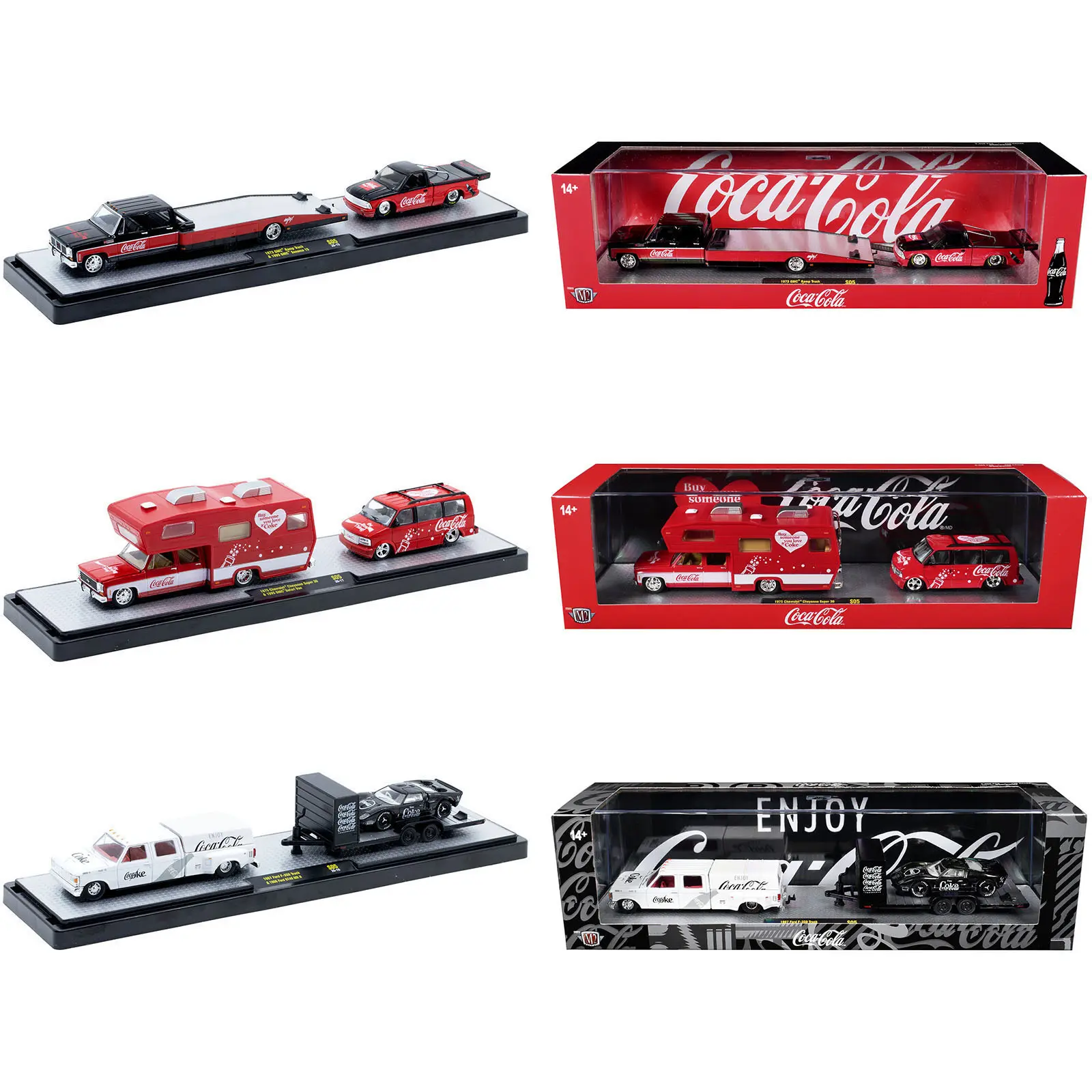 Auto Haulers "Coca-Cola" Set of 3 pieces Release S05 Limited Edition to 6000 pieces Worldwide 1/64 Diecast Models by M2 Machines