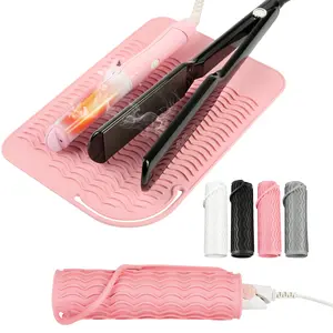 Silicone Heat Resistant Mat for Hair Tools - 11"x7.5" Anti-Slip Countertop Protector Pad for Flat Iron, Curling Iron, Travel-Friendly Hot Styling Accessory