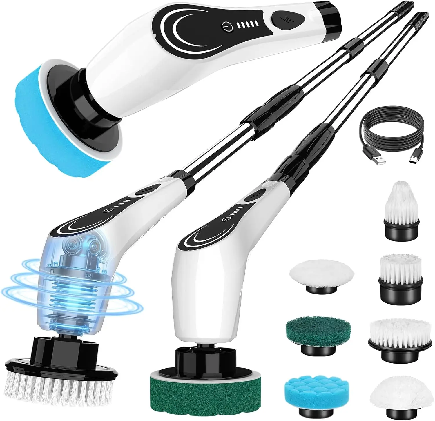 Electric Spin Scrubber, Cordless Power Scrubber with1 Brush Heads, Green-rx2