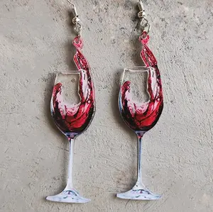 Wine Earrings, Alcohol Earrings, Drink Earrings, Novelty Earrings