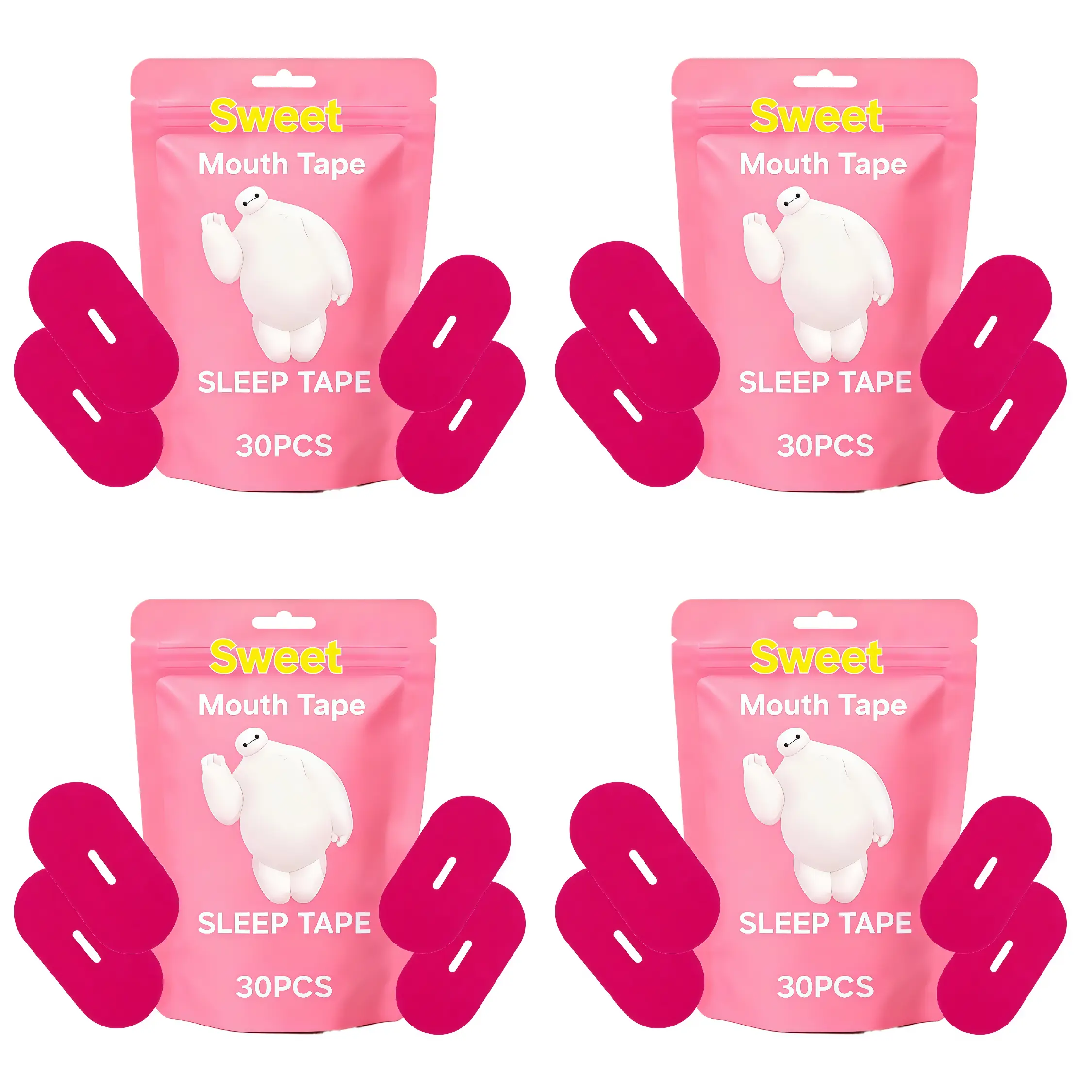 Pink Sweet Tape - (30/60/120 Strips) Breathable Mouth Tape for Rest &Recovery. Prevents Snoring and lmproves Nasal Oxygen Intake. Soft Medical Grade,Hypoallergenic, Gentle Adhesion, Latex Free
