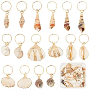 16 Pcs Seashell Conch Dreadlock Rings Charms Braids Hair Jewelry Set DIY Locs Hair Accessories Beach Shell Pendant Hair Charms for Women Men Hair Braids Ponytail Hair Decor, 8 Styles