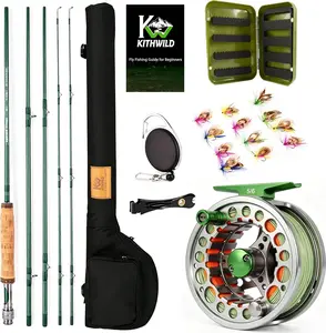Fly Fishing Rod Combo, 4 Piece 5/6 Portable Fly Rod with Extra Tip, Pre-Loaded Fly Reel with Line Combo,Fly Box, Flies, Fly Fishing Complete Starter Package