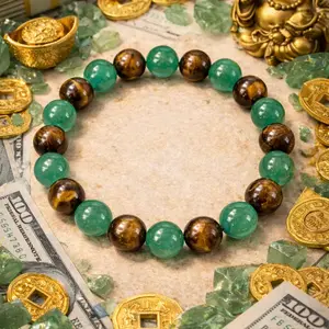 The Money Magnet - Green Aventurine & Tiger’s Eye Bracelet