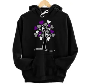 Asexual Heart Tree LGBT-Q Cute Ace Pride Flag Color Hoodie, Sweatshirt, T-Shirt